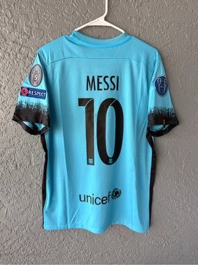 Messi Barcelona 2015/16 Blue Soccer Jersey Men